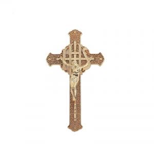 China Jesus 3# Casket Cross PP Material Coffin Cross Crucifix Gold Color on sale