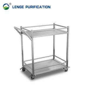 China Medical Stainless Steel Trolley With Wheels For Pharmaceutical Factory on sale