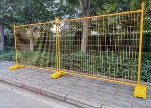 Quality Yellow 2.1m Retractable Temporary Fence 100x200mm Mesh Hole wholesale