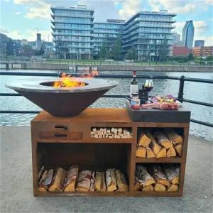 Quality Corten Steel Fire Pit Heavy Duty Bbq Barbecue Grills For Outdoor Cooking wholesale