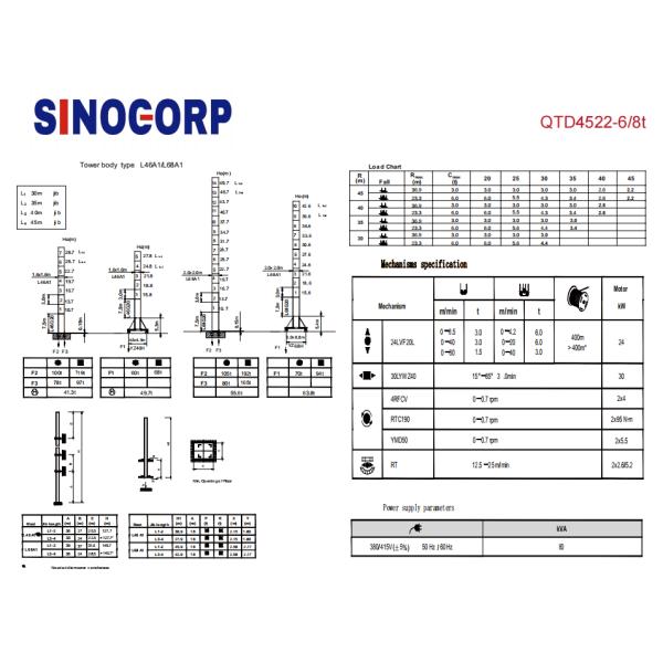 Luffing Type Tower Crane 8 Ton