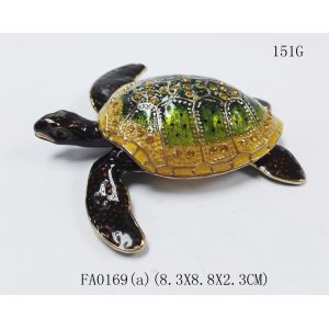 Quality metal alloy turtle trinket jewelry box with magnet closure good quality and various designs wholesale
