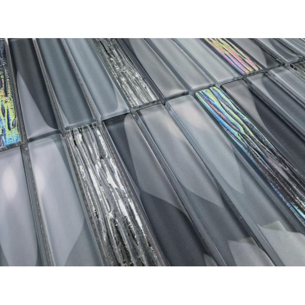 Decorative And Stylish Gray 300x300mm Interior Wall Glass Mosaics For Apartment And Renovation Project