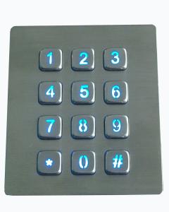 Quality PS/2 or USB led backlit metal numeric keypad with protuberant keys RS232 interface wholesale
