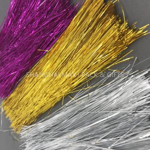 Quality Brown Colored Plastic Shredded Tissue Paper For Gift Baskets PE Metallic Decoration wholesale