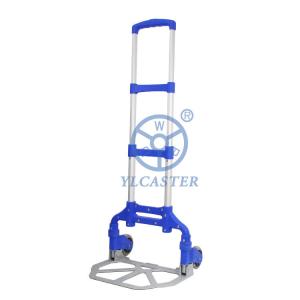 Quality 154LBS Aluminium Handle Foldable Hand Truck Two Pu Silent Wheel Portable Dolly wholesale
