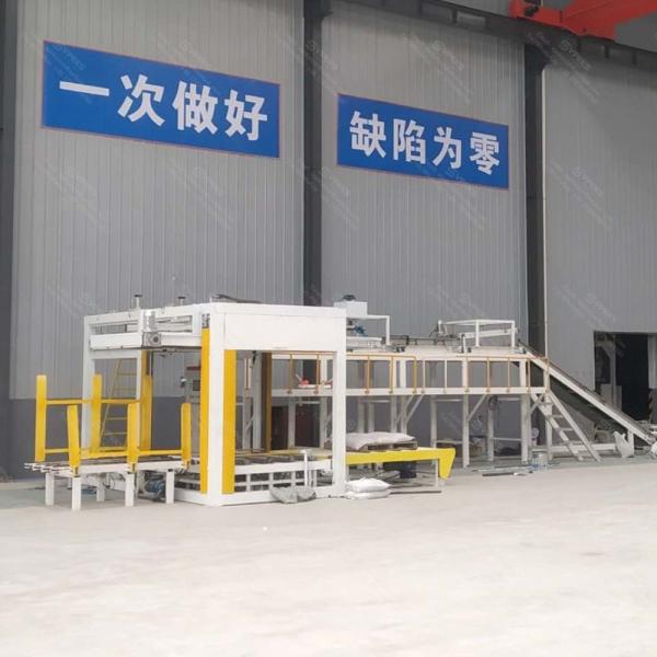 1200 Cycles Per Hour High Level Palletizer With Flat Push Large Bag Stacker