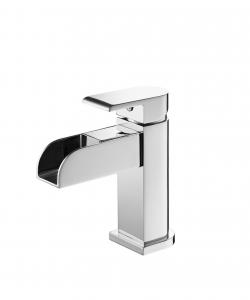 Quality Bathroom Sink Faucet Deck Mount Single Lever Waterfall Basin Mixer Tap LED， Single Hole, Chrome wholesale