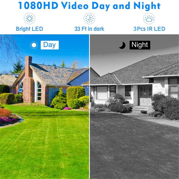 Unistone 4CH Outdoor Wireless Wi-Fi 2MP CCTV Security Camera NVR Kit(US-WC204K01)