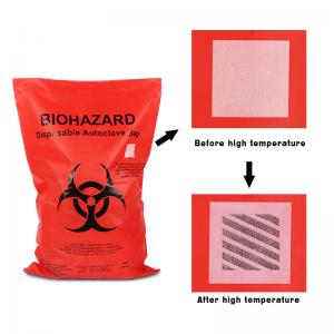 China Heavy Duty Orange Biohazard Plastic Bags Medical Trash Bin Liner on sale