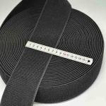 Black 40mm*380mm Elastic Hook And Loop Strap OEM Elastic Loop Tape
