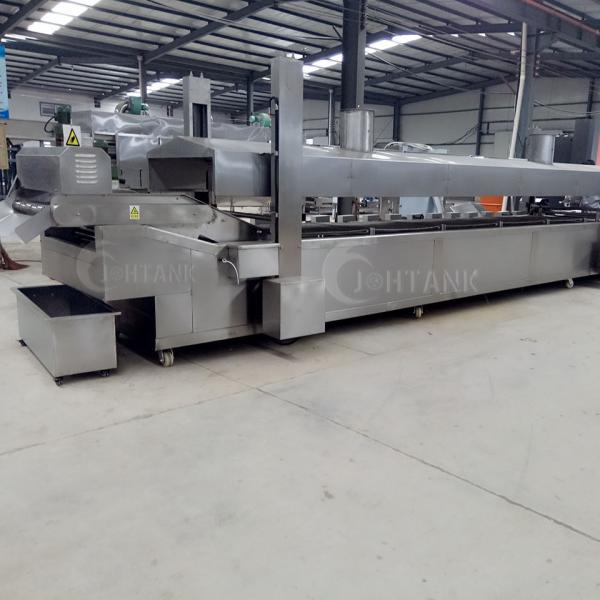 Meatballs Chicken Double Belt Continuous Frying Machine Sus304 1000kg/H