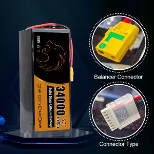Quality High Capacity 34000mAh Solid State Drone Batteries UVA with 1-3C Charging Ratio and 0-45C Storage Type wholesale