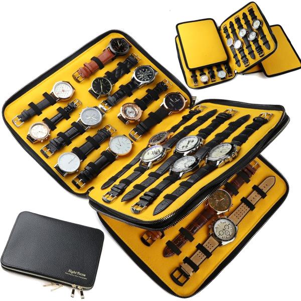 40 Slots Large Case Bag Watch Band Storage Strap Organizer Double Layer, Watch and Straps Organizer for Apple