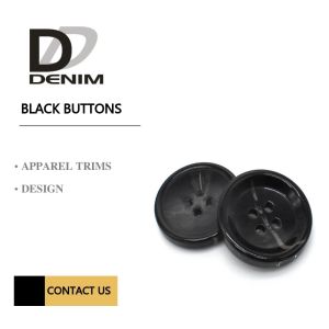 Black Bulk Buttons 4 Hole Polyester Button