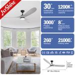 Fan Ceiling Decorative 3 Wooden Blades DC 6 Speed Remote Control Low Noise