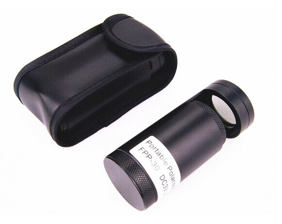 Portable Black Aluminium Gem Polariscope Buit-In 3V Button Battery FPP-30