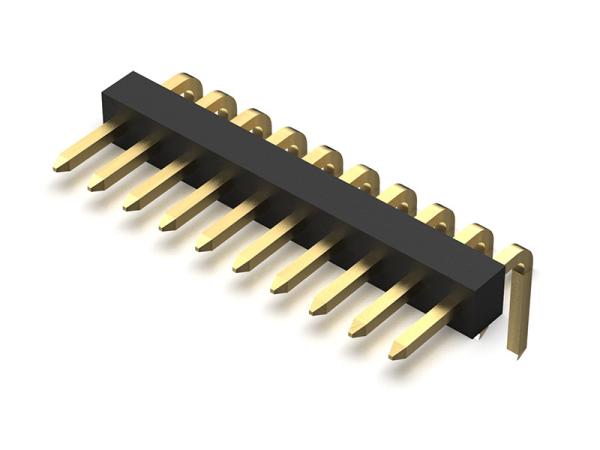 Cheap Pin Header Connector 1.0mm Single Row Right Angle TYPE 1*2PIN To 1*40PIN H=1.0mm for sale