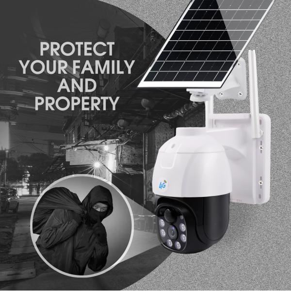 2MP 4G Low Power Cellular Solar Camera Full Color Outdoor Weather Resistance
