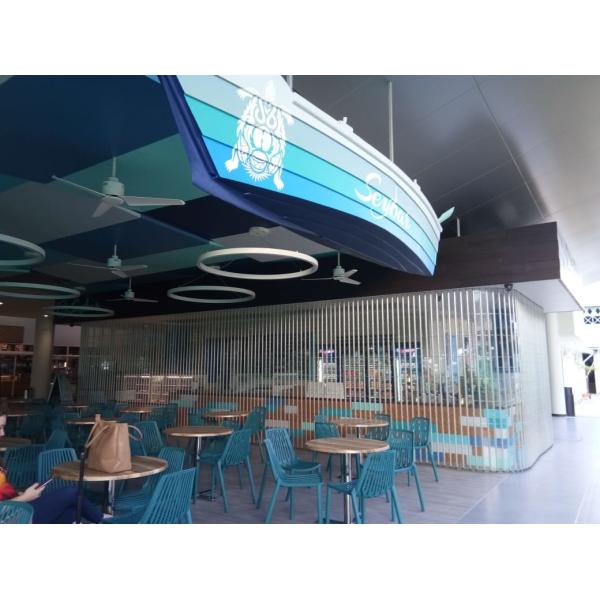 Lateral Automatic Sliding Shutter Door Electric Polycarbonate Transparent PC