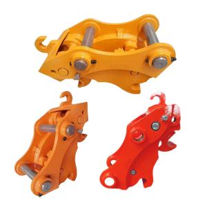 Quality Yellow Mini Excavator Quick Coupler , Digger Bucket Quick Release With Pin wholesale