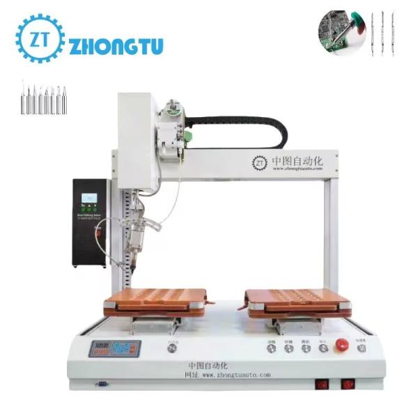 Cheap PCB Board Automatic Soldering Machine With Double Platforms with R Axis Automatic Soldering Machine for sale