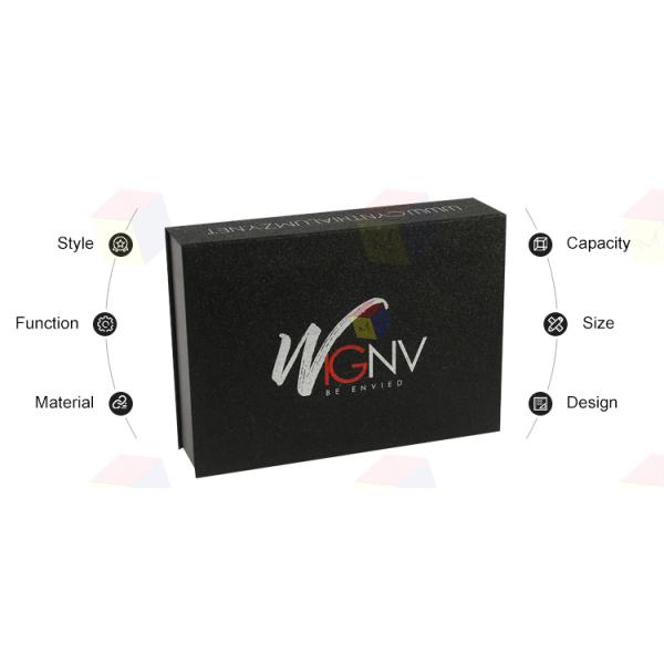 Magnetic Custom Hair Extension Packaging With Ribbon And Satin Water Proof