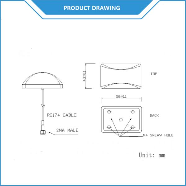 Fixed Mount WIFI Bluetooth Antenna External IP65 2.4 5.8GHz Dual Band Vhf Uhf Antenna