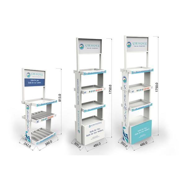 Pine Wood 5 Layers Cocktail Display Stand Display Rack with Wheels for Wine Store