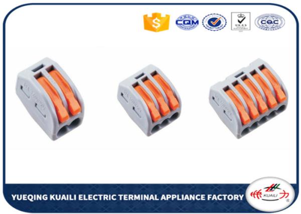 Cheap Electrical Fast Push In Wire Terminal Block , Spring Wago Lever Connectors for sale