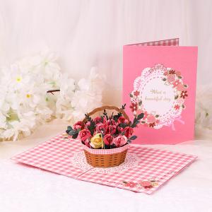 China Flower Gift 3d Christmas Cards , Recyclable 3d Pop Up Cards on sale