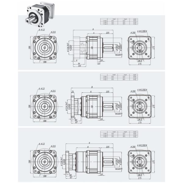 High Precision 3000W 35Mm 1 Stage 4:1 Planetary Gearbox Reducer Chuanhe