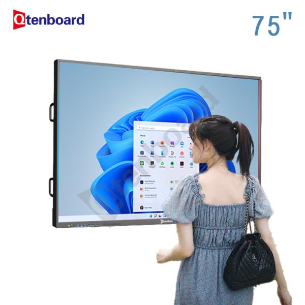 Cheap Qtenboard Custom Logo Factory Price 4k Touch Screen Multi-Language Software Lcd Smart Digital Whiteboard for sale
