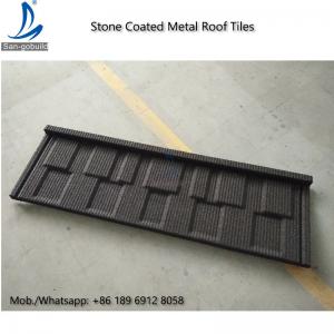 Quality Environment Friendly Flat Stone Coated Roof Tiles, Shingle Stone Coated Metal Roofing / Roof Tiles wholesale