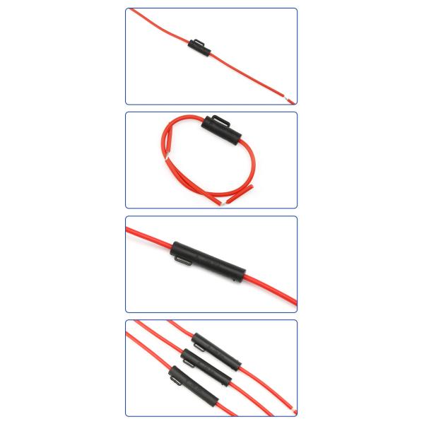 Sealed Waterproof Wire Leads Current Inline Fuse Holder for 5x20 6x30 Glass Fuse