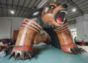 China Custom PVC Black Event Advertising Bear Inflatable Football Tunnel Inflatable Bear Entrance For Football Game on sale