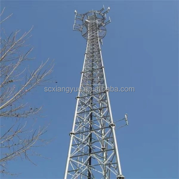 Factory Customized 60M 3 Legged Tubular Steel Self Supporting Cell Phone Telecommunication Towers