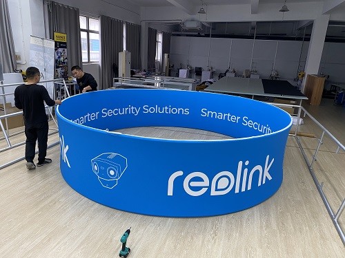 5ft 60in Round Fabric Hanging Banners From Ceiling Tension Fabric Displays