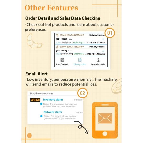 Outdoor Bakery Vending Machine With Angled Touchscreen Display clear visibility easy operation