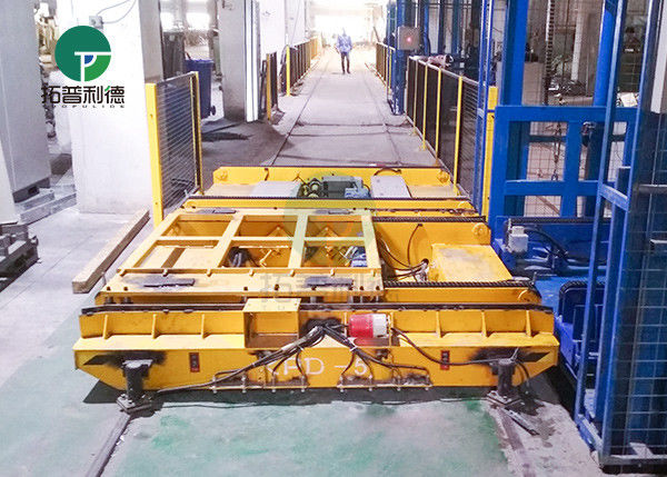 Assembly Line Electric Flatbed Platform Material Handling Rail Ferry Transfer Trolley