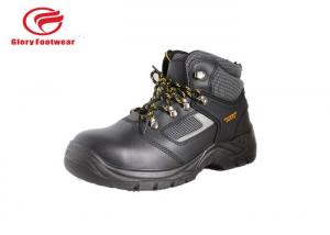 Quality Ladies Full Grain Leather Lightweight Steel Toe Boots Black , Mens Steel Cap Work Boots wholesale