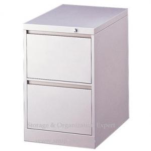 Quality White Metal Two Drawer Lockable Filing Cabinet , Small Metal File Storage Cabinets  wholesale