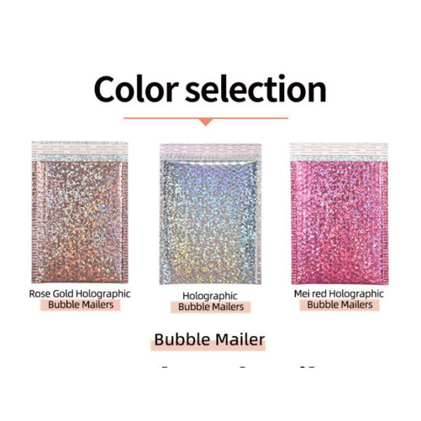 6 x 10 Custom Printed Padded Envelopes Bubble Mailing Bags Glitter Metallic Foil
