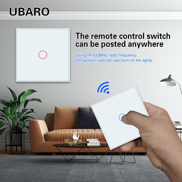 Cheap 1 Gang Wireless Remote Switch 433rf Wall Control Wifi Wall Switch Live Wire Control With Led Indicator for sale