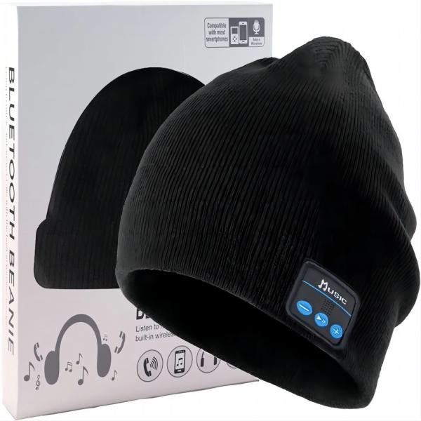 Cheap Bluetooth Beanie,Double Fleece Lined with Bluetooth 5.1 Wireless Warm Knit Beanie Bluetooth Hat for sale