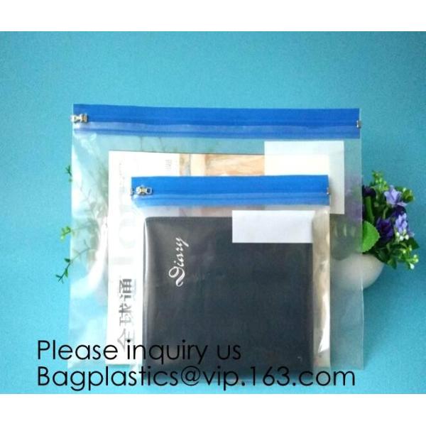 Metal Slider Zipper Pouch Zipper File Bags File Holders with Grid Travel Pouch Resistant Plastic Zipper Pen File Documen