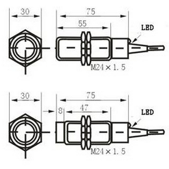 CM12 6-36VDC/90-250VAC NPN/PNP/2 Wires small capacitive proximity sensor