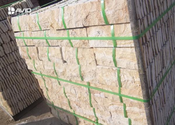Cheap Yellow Sandstone Retaining Wall Blocks Sound Absorption Fire Prevention for sale