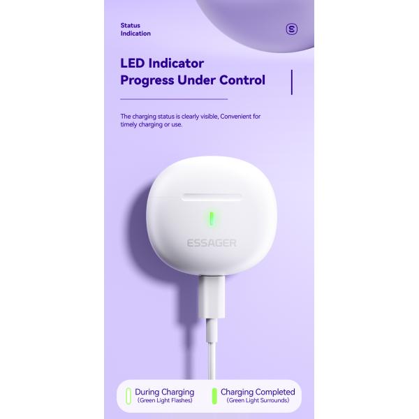 ESSAGER D 8 Series TWS Wireless Earbuds BT Ear Buds With Touch Control