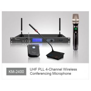 Quality UHF PLL 4 Channel Wireless Conferencing Microphone Handheld KM-2400 wholesale